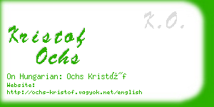 kristof ochs business card